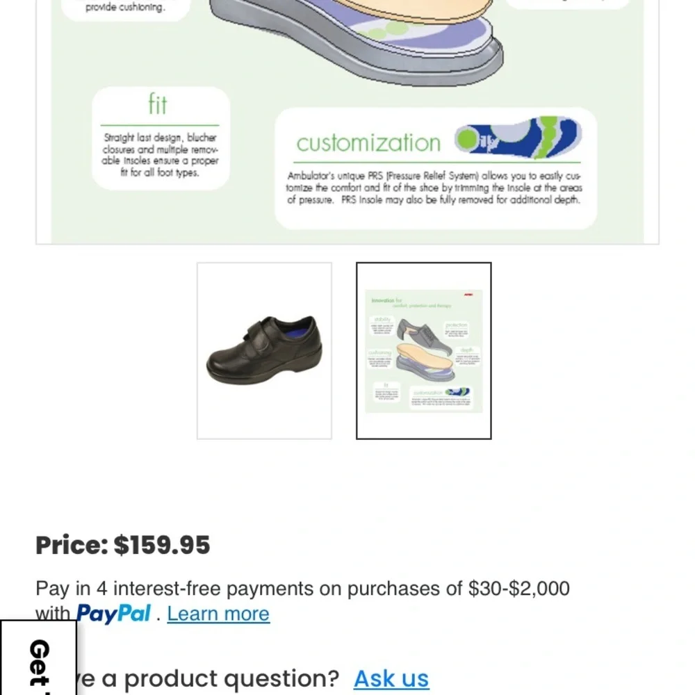 NWT. APEX Ambulator SIZE 4.5 black orthopedic shoes - Picture 7 of 7